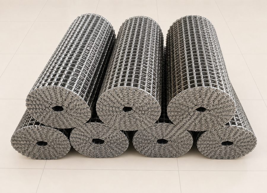 Customized horseshoe mesh belt for conveyor system