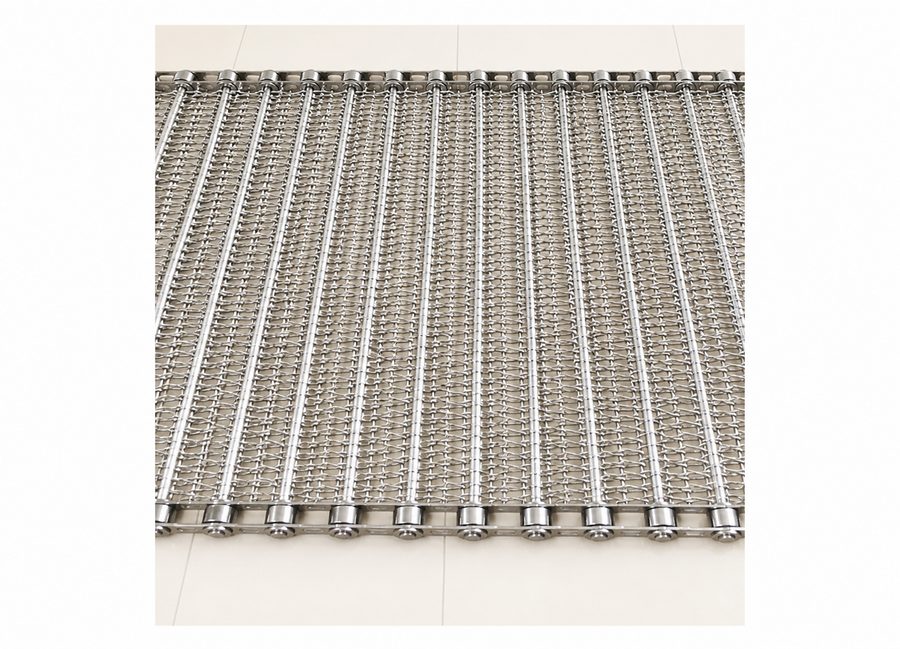 Flat wire mesh belt for conveyor and drying line