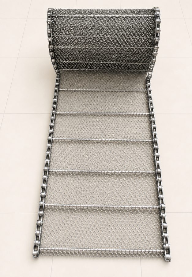 Spiral wire mesh belt detail for metal conveyor belt