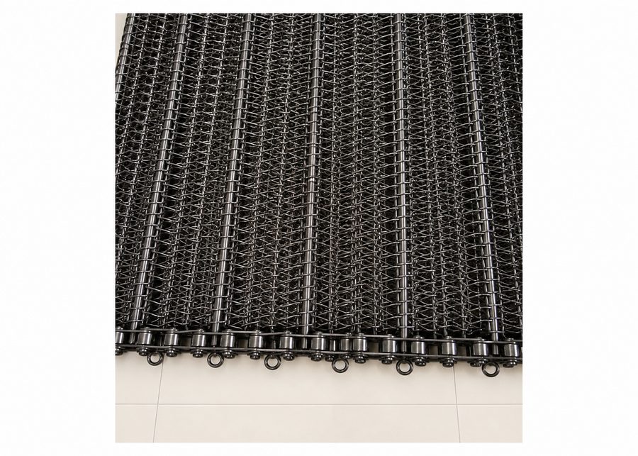 Stainless mesh belt close-up product photo