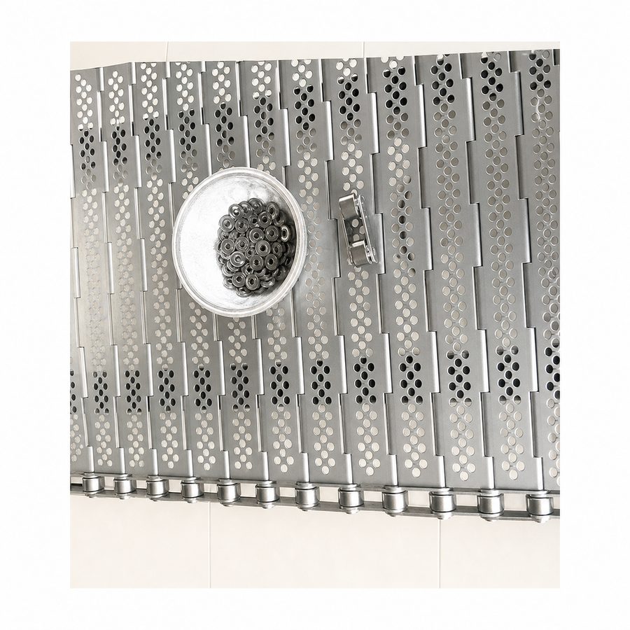 Stainless perforated chain plate belt for conveyor line